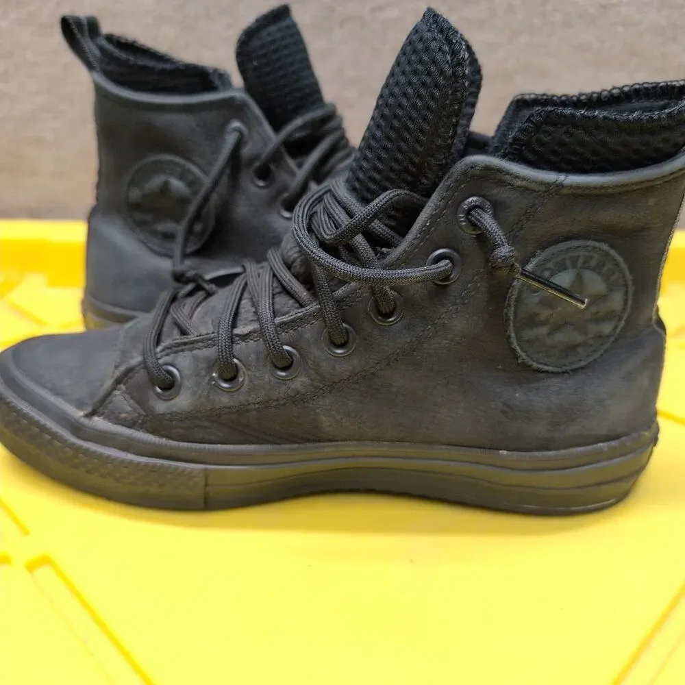 Converse Lunarlon All Star Counter Climate Black Leather High Top Women's Size 7
